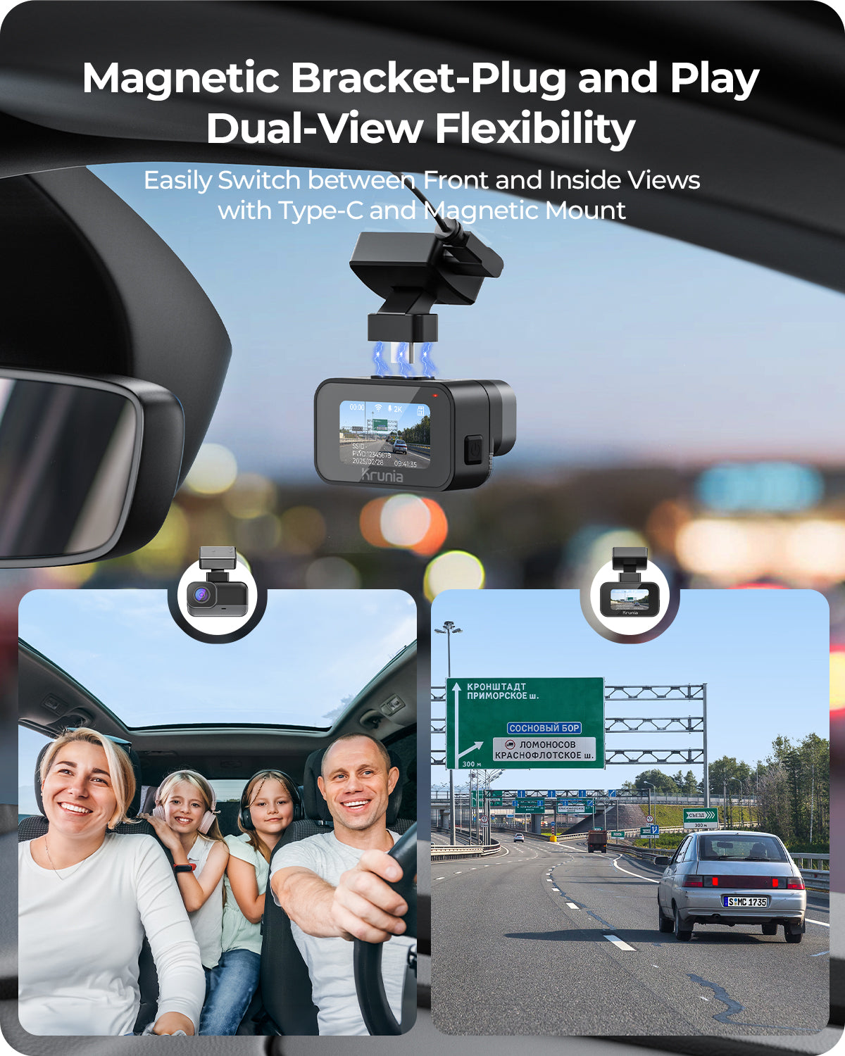 Krunia K1 2K Wi-Fi Dash Cam