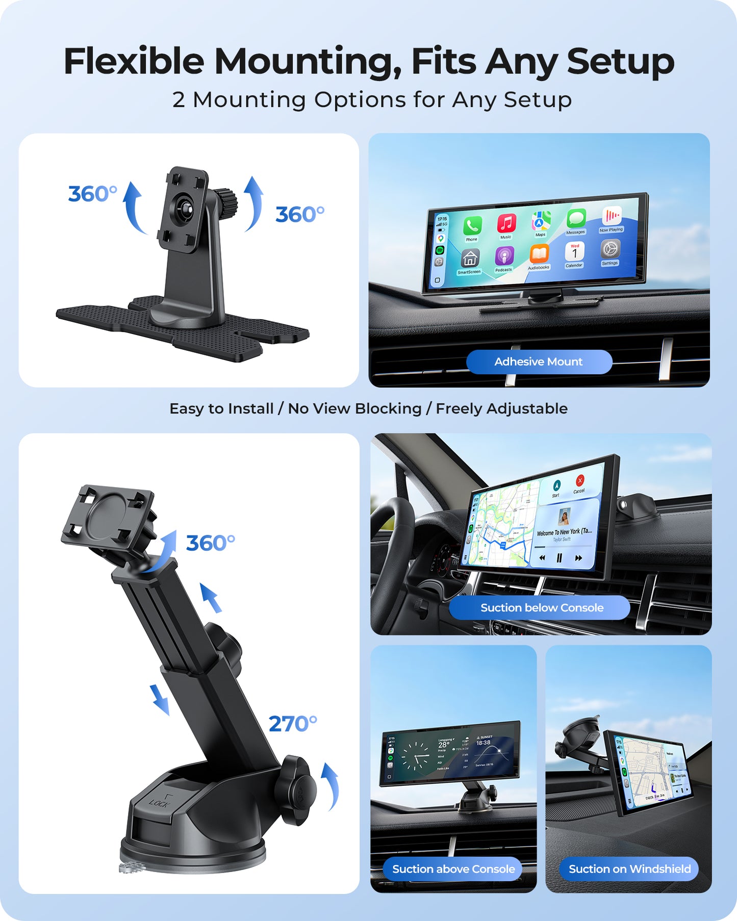 Krunia T52 10.26 Inch Carplay/Android Auto Fully Laminated Screen for Car with Dash Cam