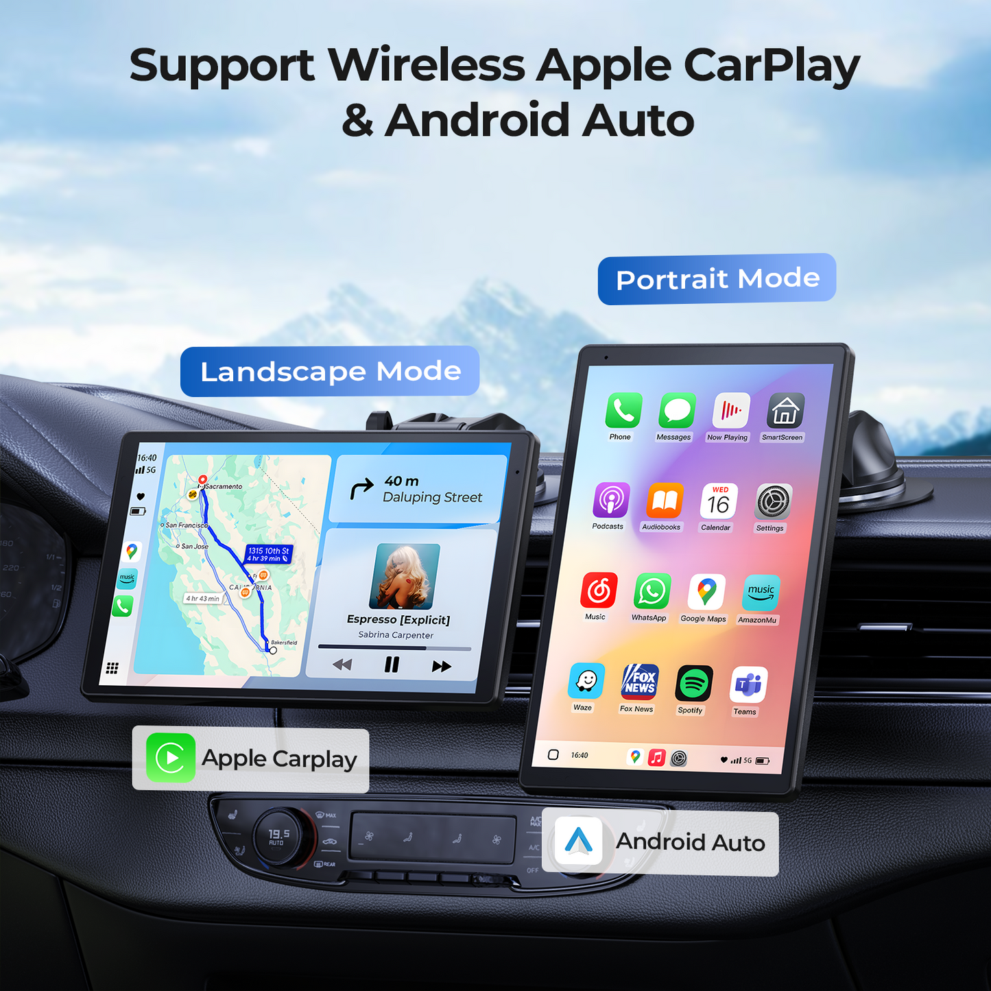 Krunia T91 8 Inch Carplay/Android Auto Screen for Car
