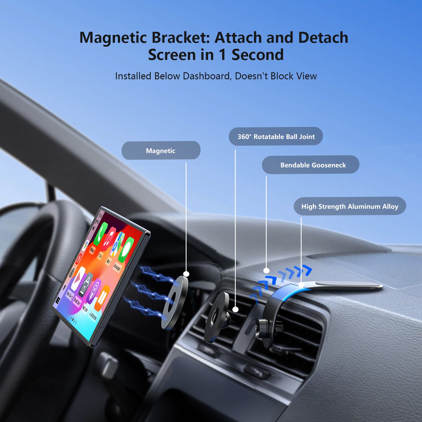 Krunia RC04 8 Inch Carplay/Android Auto Screen for Car