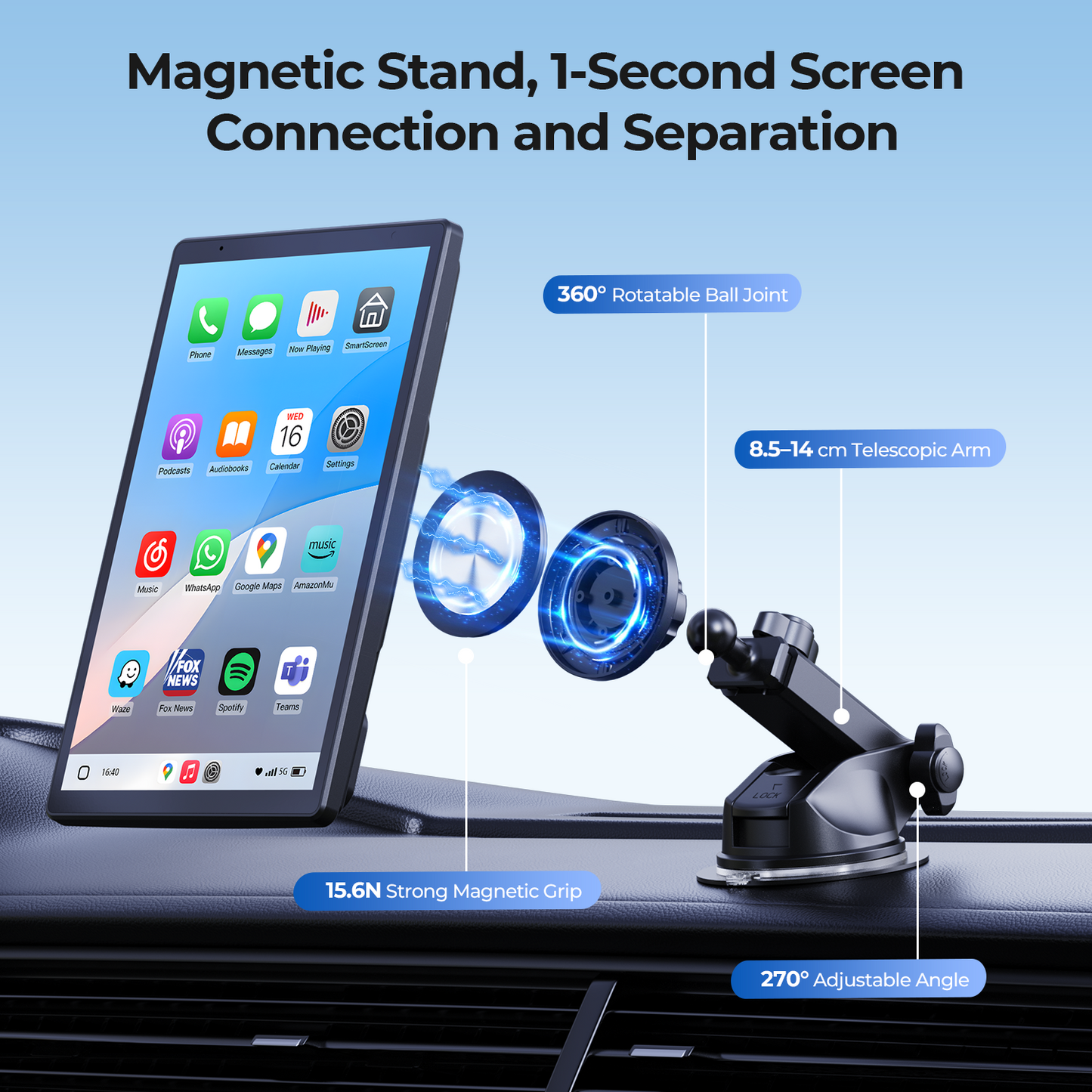 Krunia T91 8 Inch Carplay/Android Auto Screen for Car