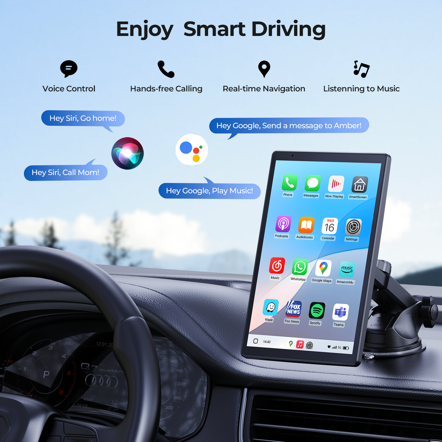 Krunia T91 8 Inch Carplay/Android Auto Screen for Car