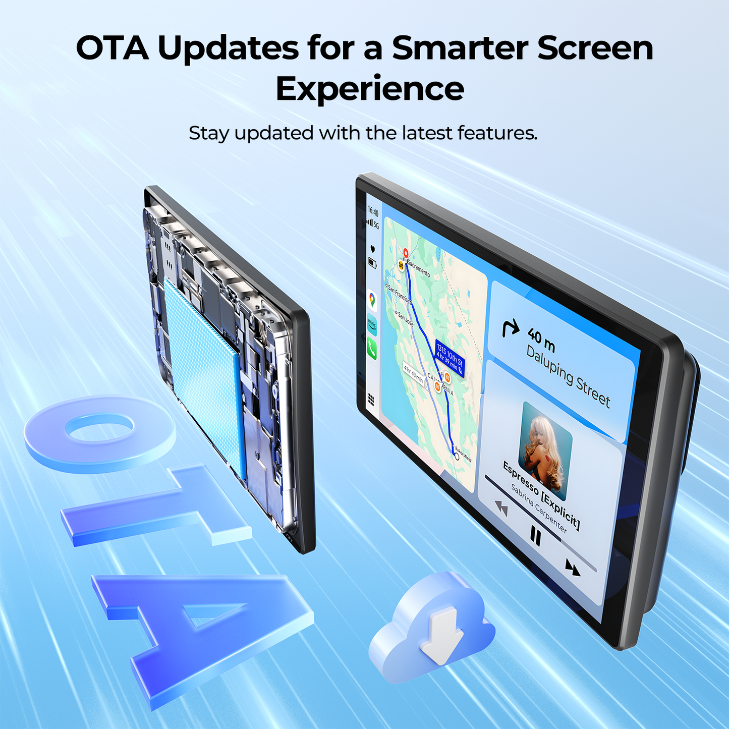Krunia T91 8 Inch Carplay/Android Auto Screen for Car