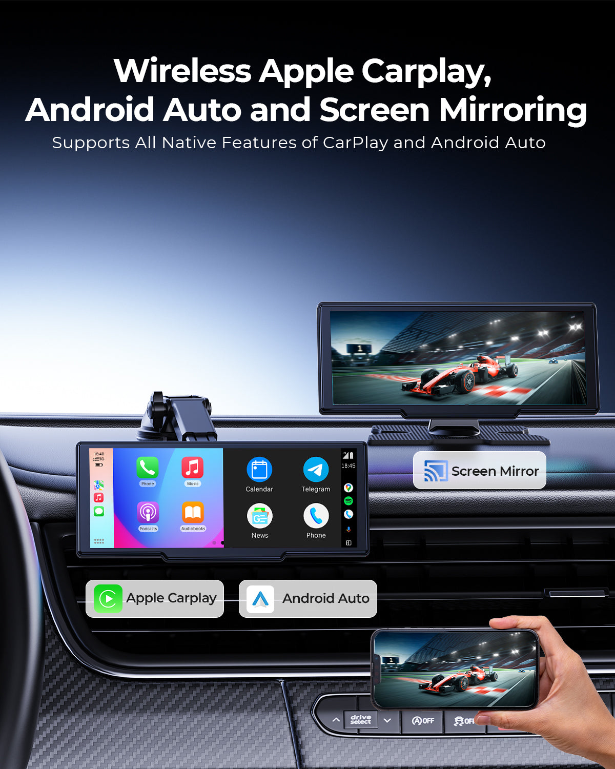 Krunia RC11 8.1 Inch Carplay/Android Auto Screen for Car