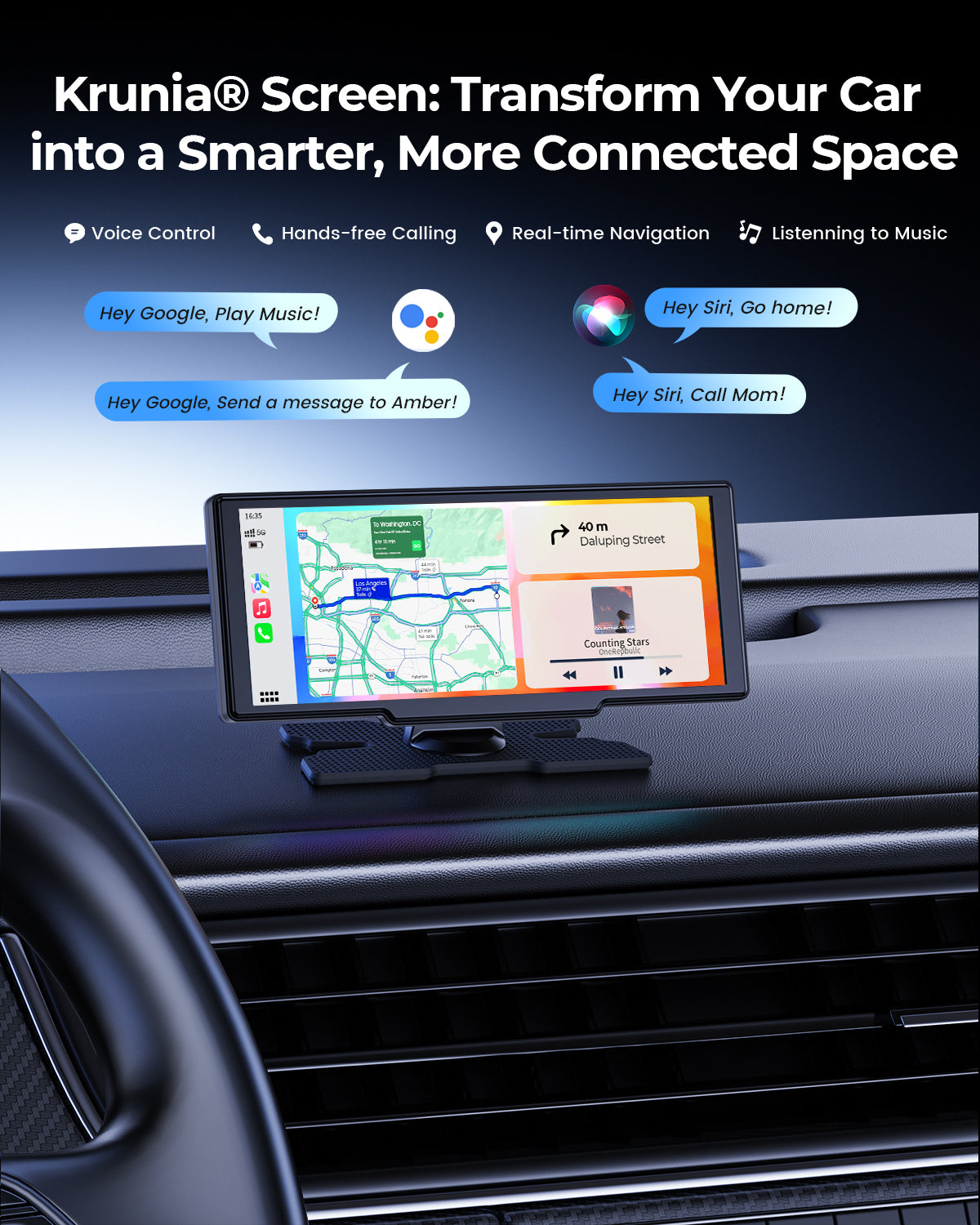 Krunia RC11 8.1 Inch Carplay/Android Auto Screen for Car