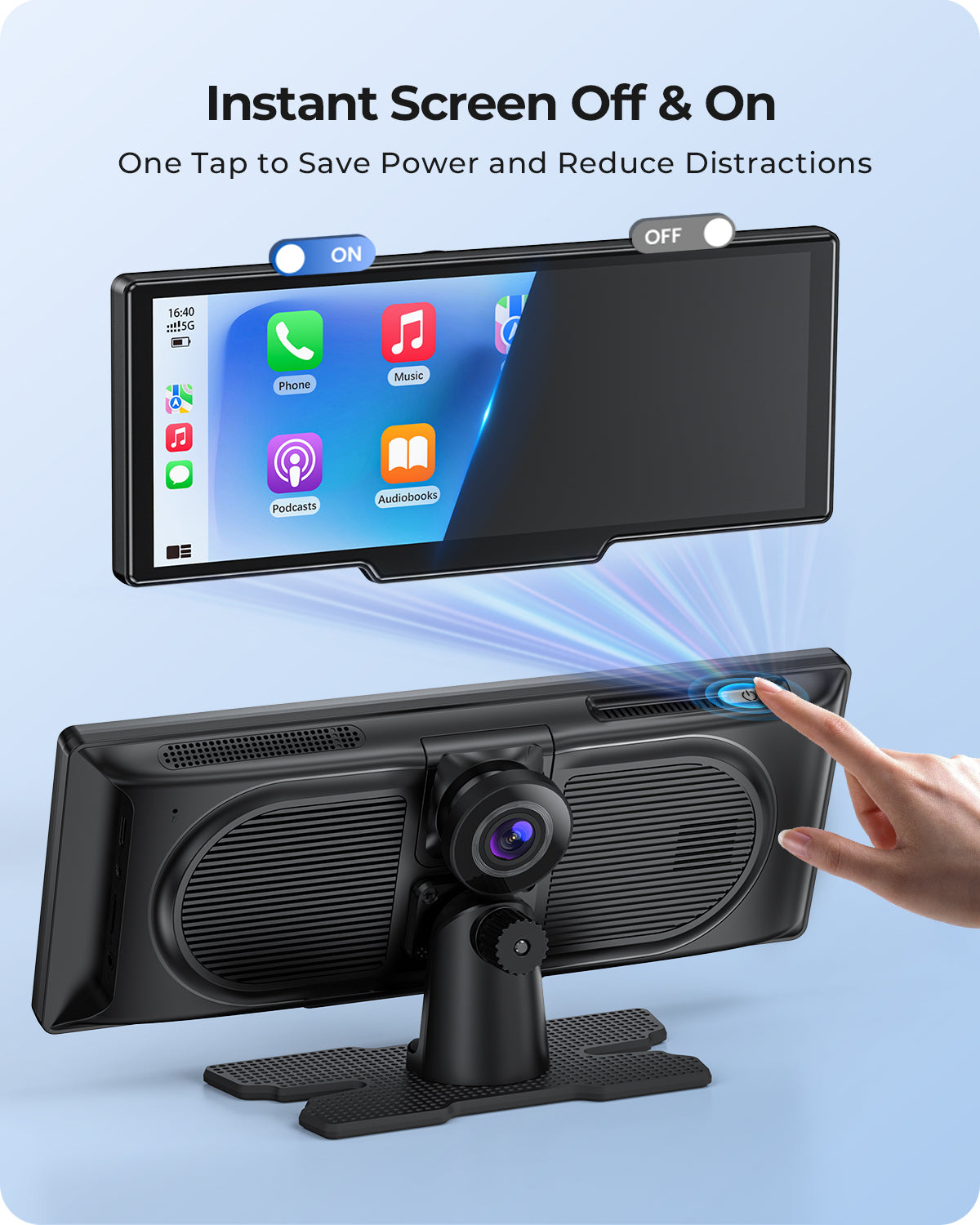 Krunia T93 9.26 Inch Carplay/Android Auto Screen for Car with Dash Cam