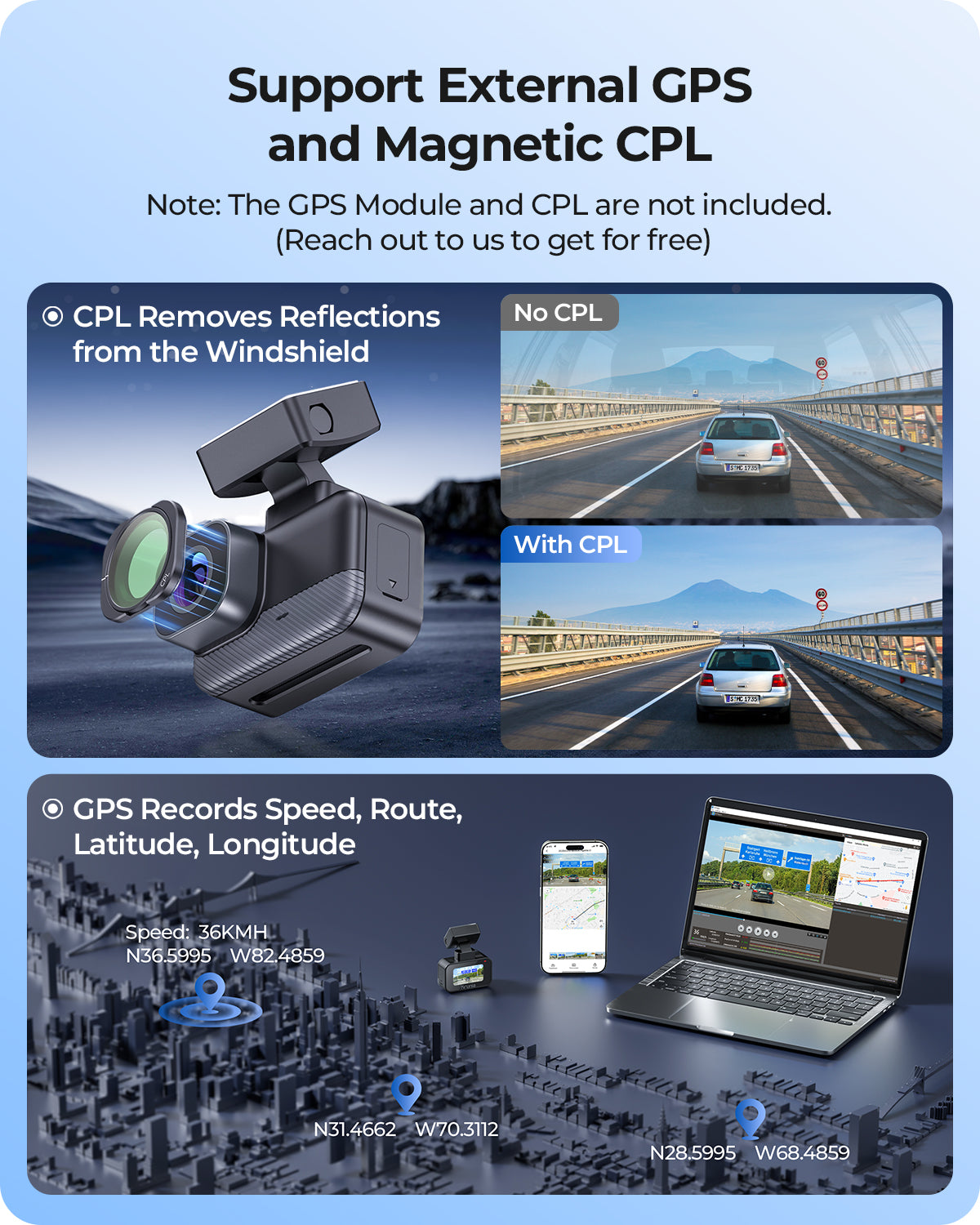 Krunia K1 2K Wi-Fi Dash Cam