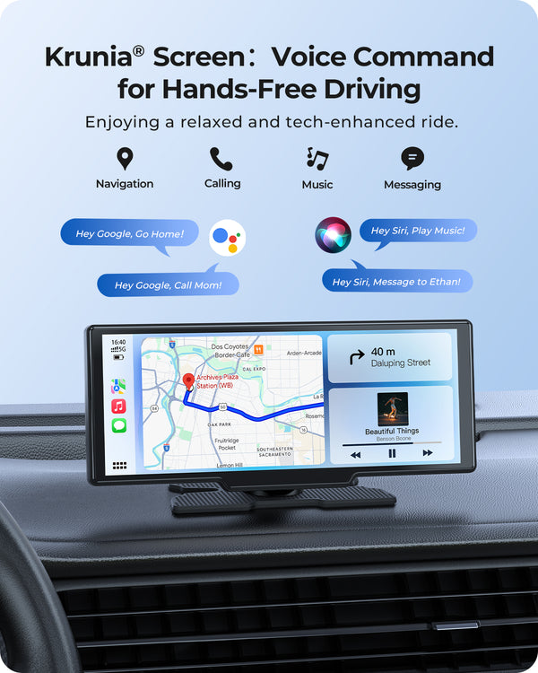 Krunia T93 9.26 Inch Carplay/Android Auto Screen for Car with Dash Cam ...