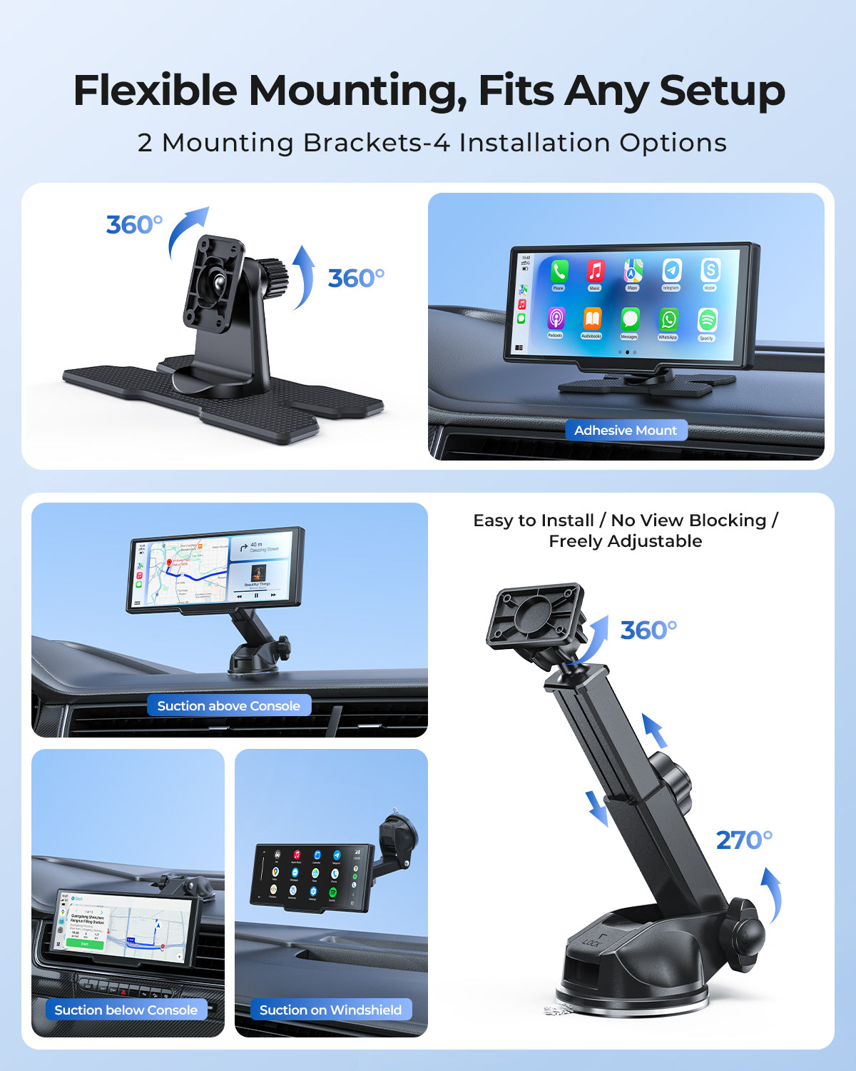 Krunia T93 9.26 Inch Carplay/Android Auto Screen for Car with Dash Cam