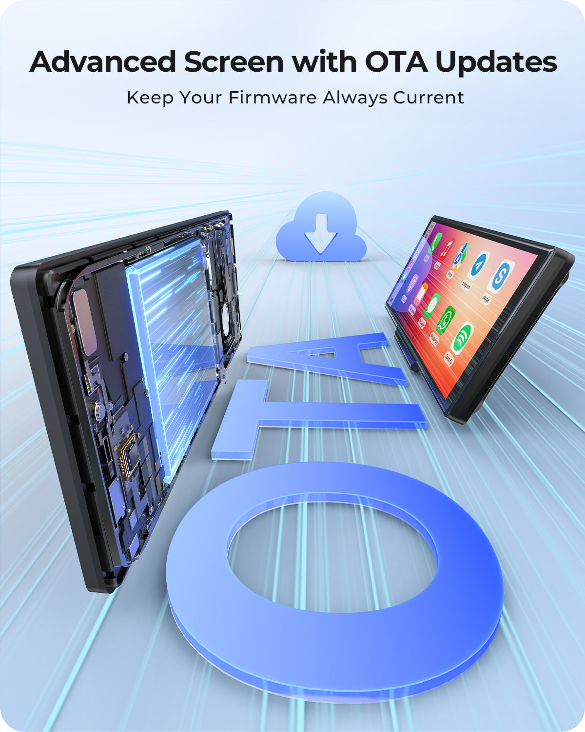 Krunia T93 9.26 Inch Carplay/Android Auto Screen for Car with Dash Cam