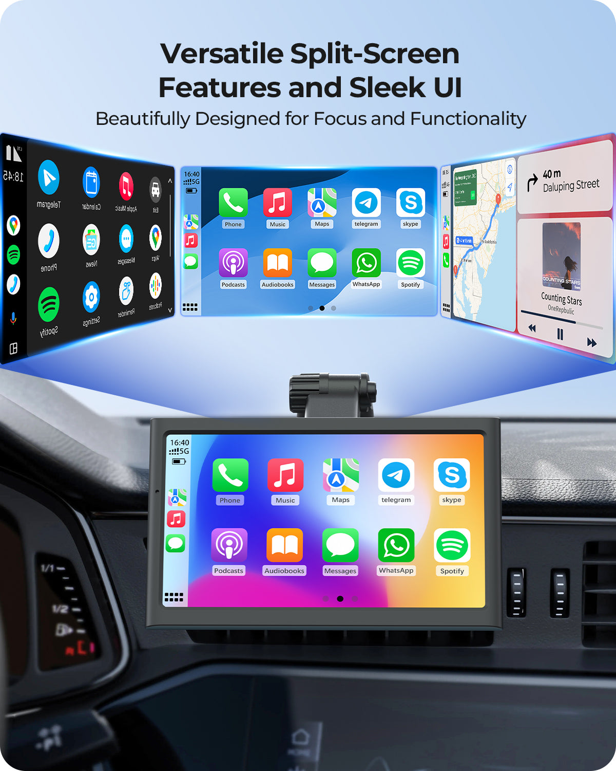 Krunia T95 7 Inch Carplay/Android Auto Screen for Car