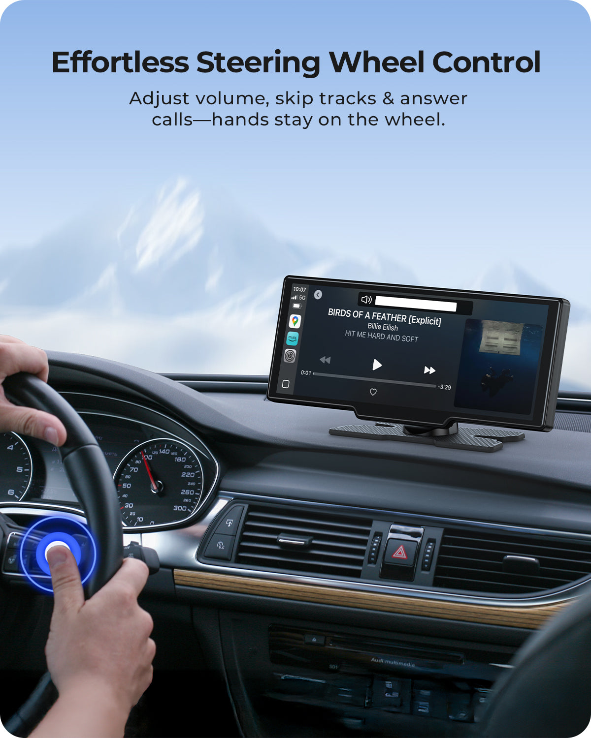 Krunia T93 9.26 Inch Carplay/Android Auto Screen for Car with Dash
