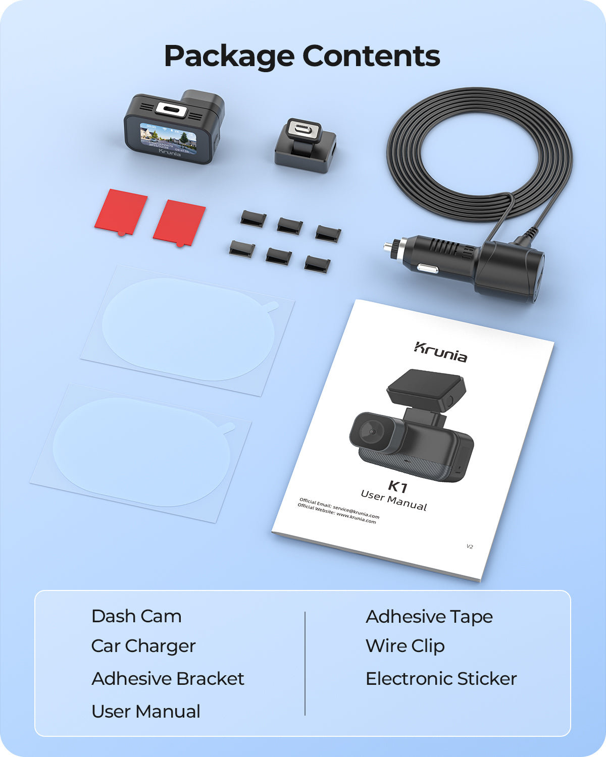 Krunia K1 2K Wi-Fi Dash Cam